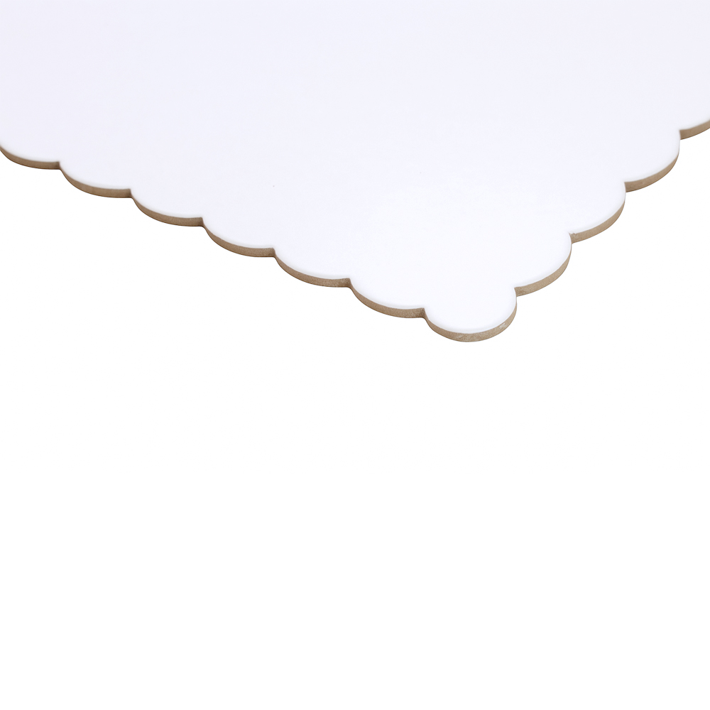 O'Creme White Scalloped Log Cake Board, 11.25" x 6.5" - Pack of 25 image 2