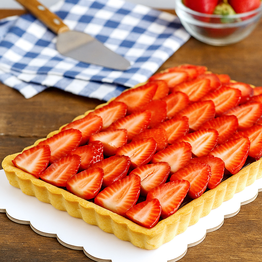 O'Creme White Scalloped Log Cake Board, 11.25" x 6.5" - Pack of 25 image 3