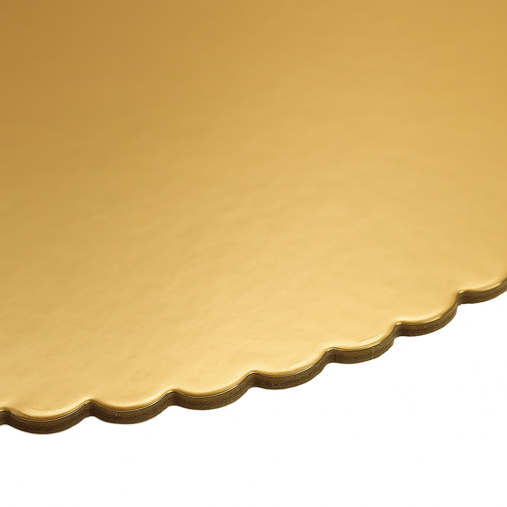 O'Creme Gold Scalloped Round Cake Boards, 10" Diameter - Pack of 25 image 2