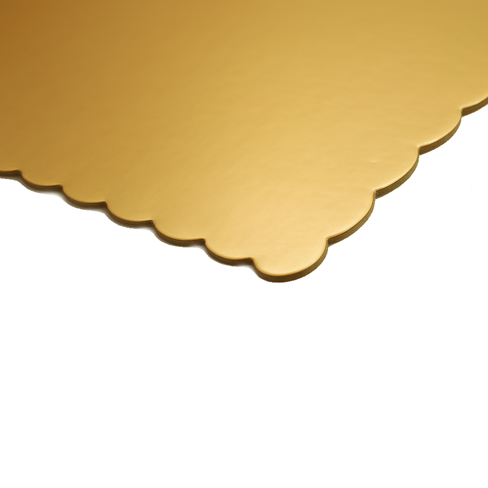 O'Creme Gold Scalloped Log Cake Board, 16.75" x 6.5" - Pack of 25 image 2
