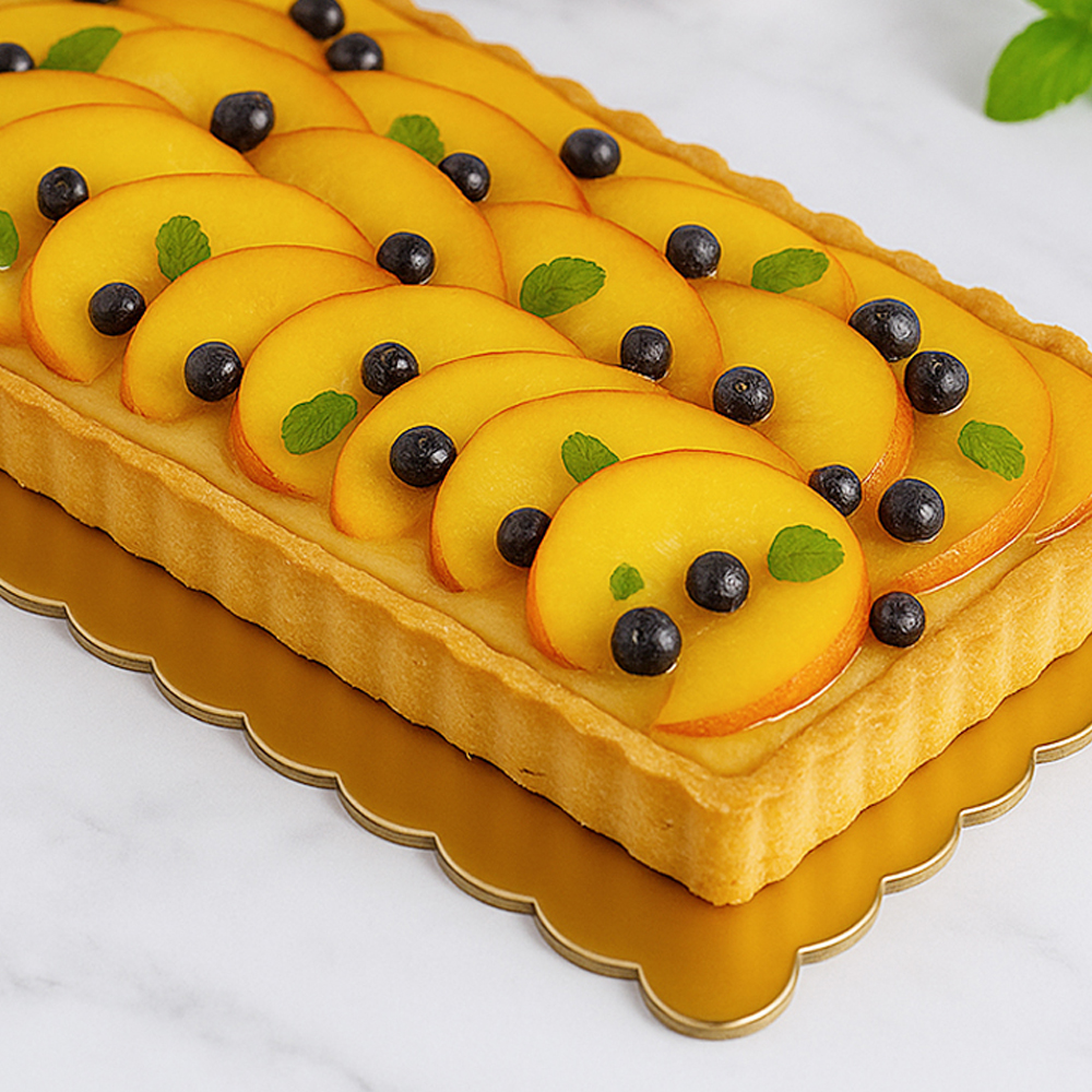 O'Creme Gold Scalloped Log Cake Board, 16.75" x 6.5" - Pack of 25 image 3