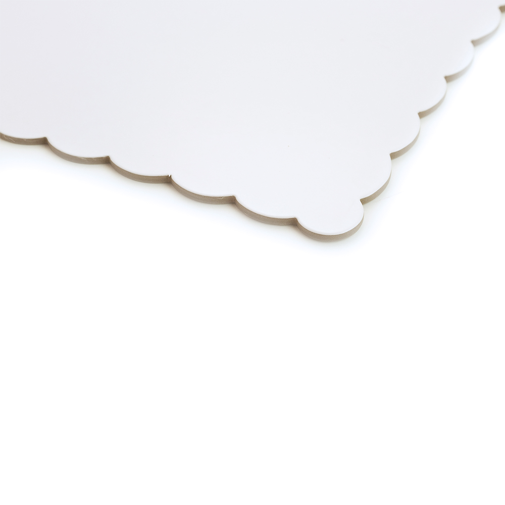 O'Creme White Scalloped Log Cake Board, 16.75" x 6.5" - Pack of 25 image 2
