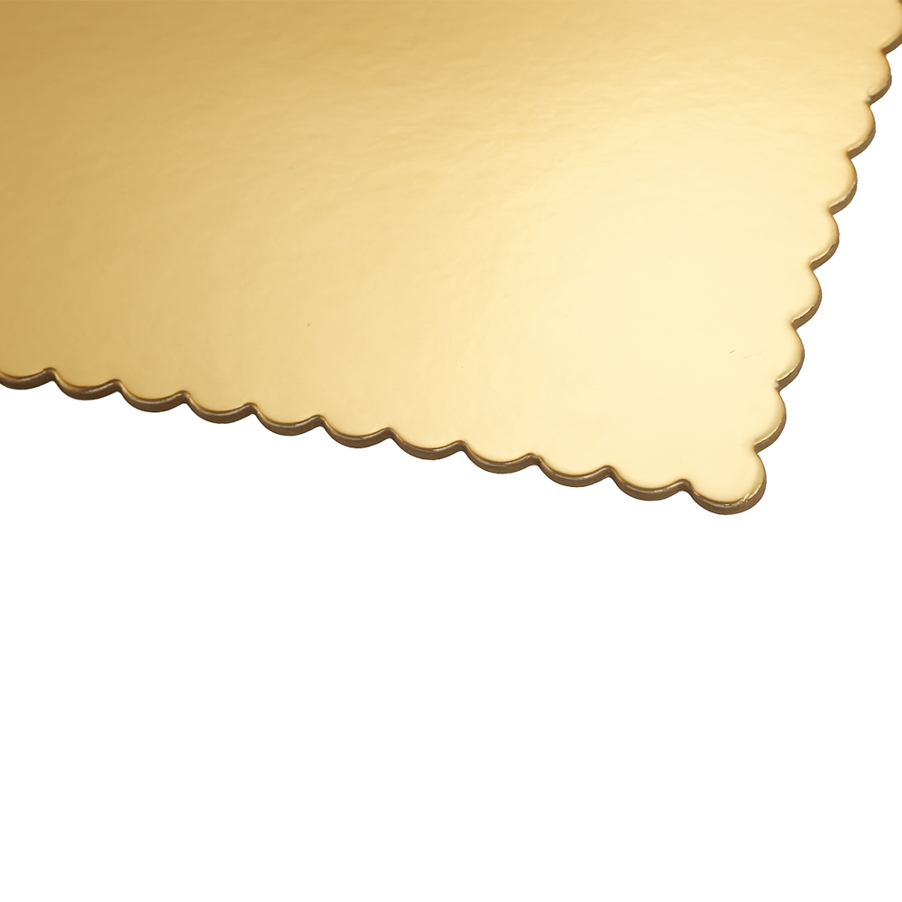 O'Creme Gold Square Scalloped Cake Boards, 12" x 12" - Pack of 25 image 2