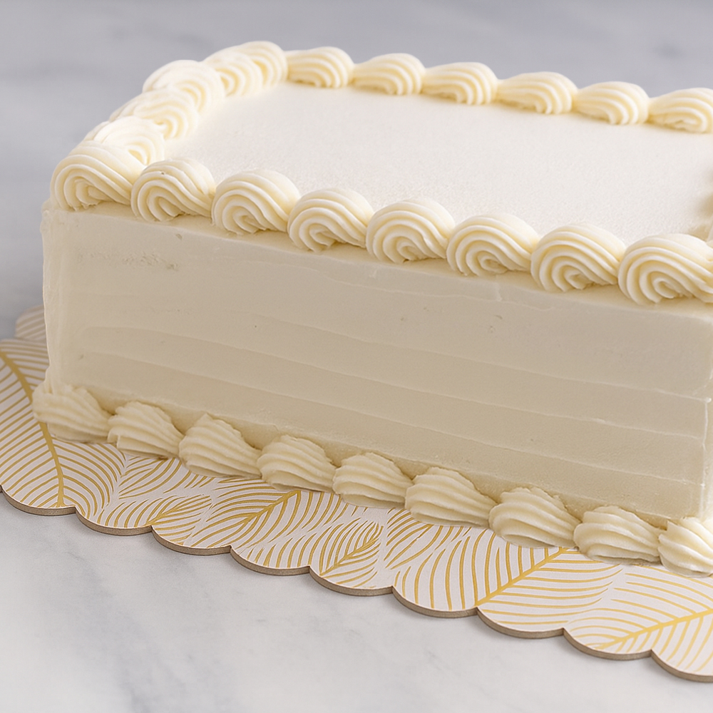 Gold Leaf Print Scalloped Log Cake Board, 11.25" x 6" - Pack of 25 image 3