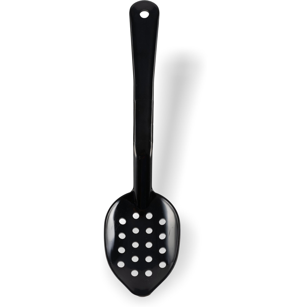 Carlisle Black 13" Perforated Serving Spoon image 1