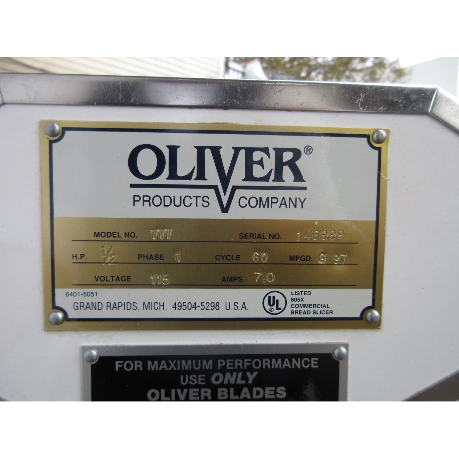 Oliver 777 Bread Slicer 1/2" Cut, Used Excellent Condition image 4