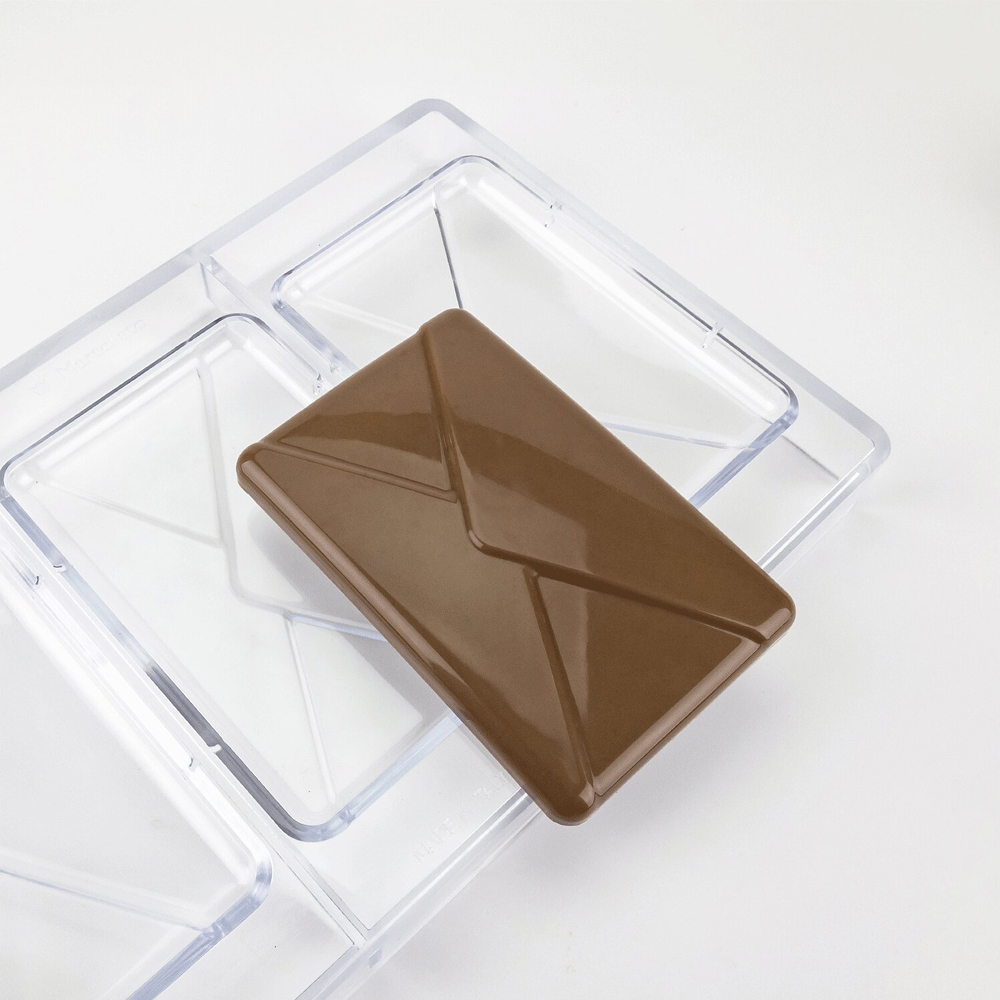 Martellato MAIL Closed Envelope Polycarbonate Chocolate Mold, 3 Cavities image 2