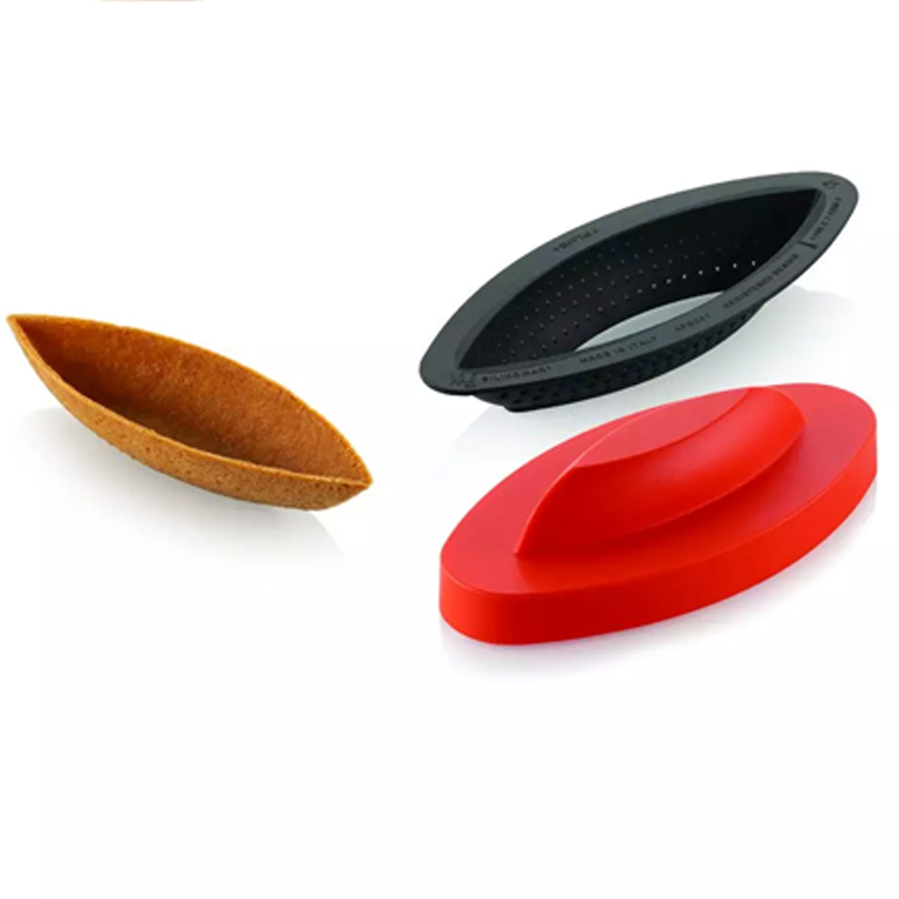 Silikomart 3D Oval Tarte Ring, 4.7" x 1.6" x 0.8" image 1