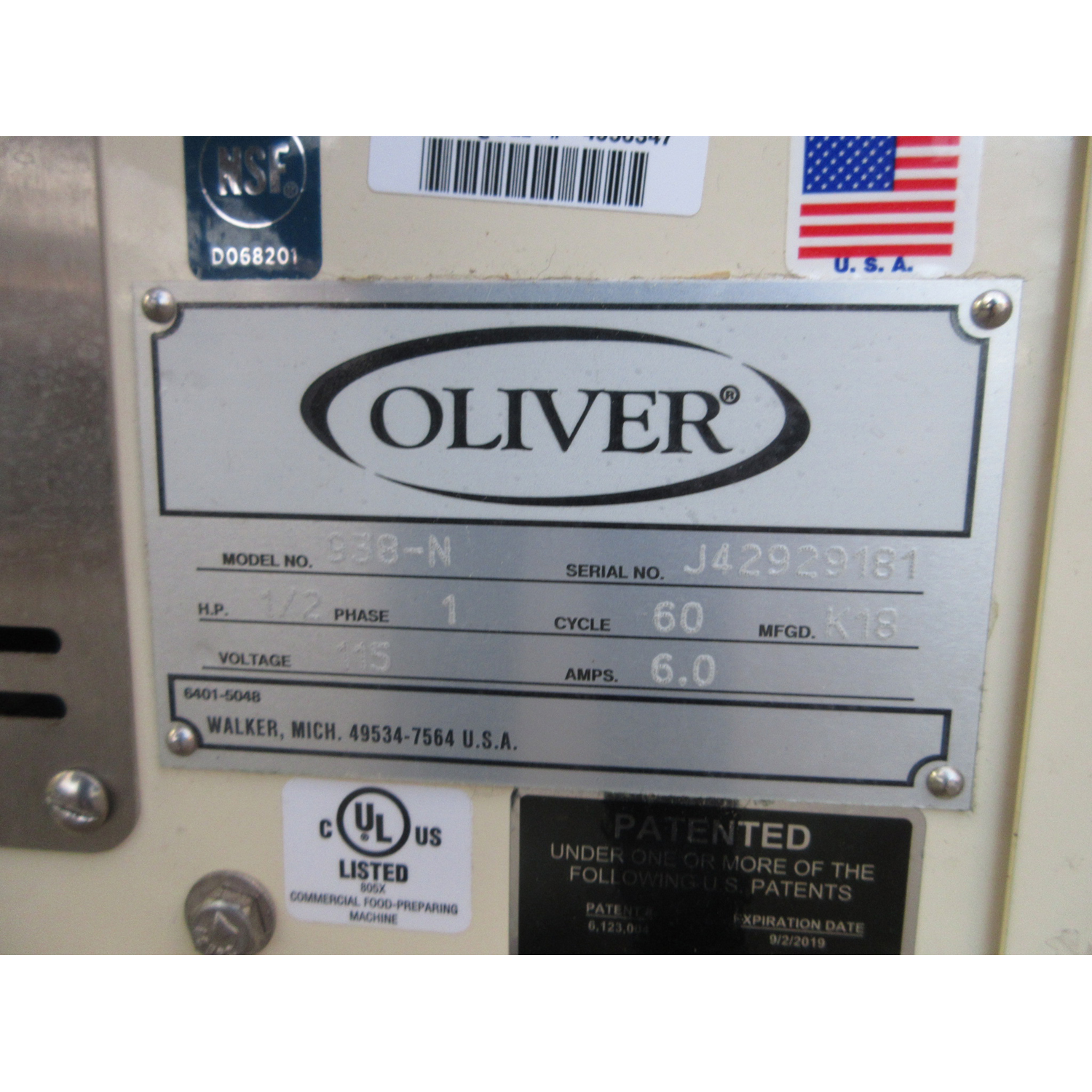 Oliver 938-N Self-Serve Bread Slicer 1/2" Cut, Used Excellent Condition image 5