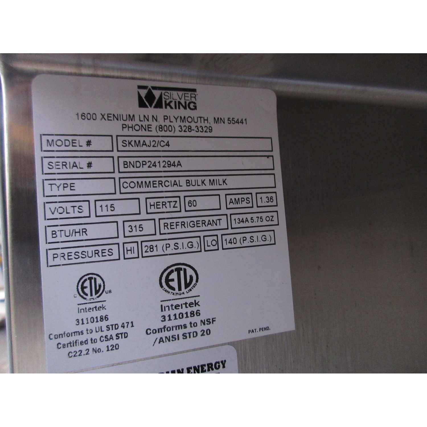 SilverKing SKMAJ2/C4 Milk Dispenser, Used Excellent Condition image 3