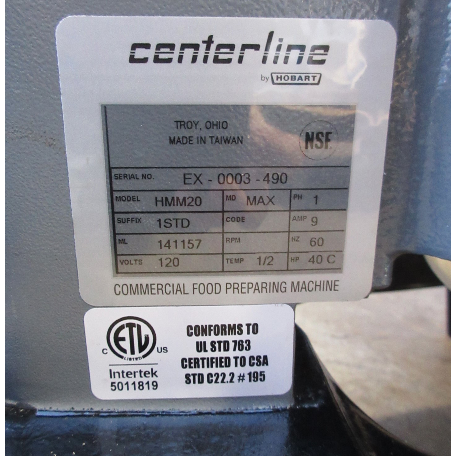 Hobart HMM20 Centerline Mixer, Bowl And 2 Attachments Included, Used Excellent Condition image 4