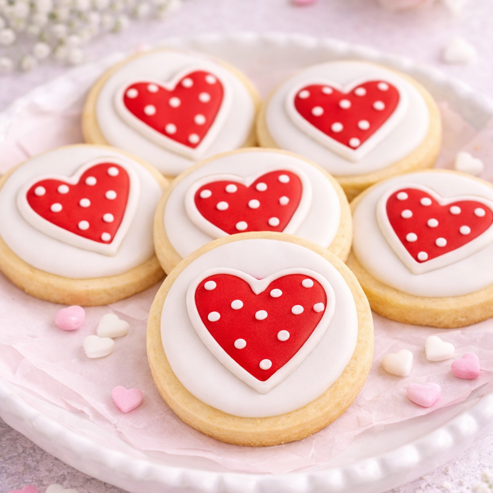 O'Creme Red Heart Royal Icing Decorations, Set of 12 image 1