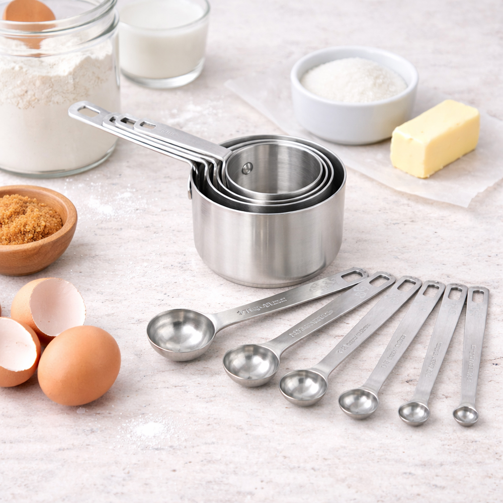 Fat Daddio's Stainless Steel Measuring Cups & Spoons, Set of 10 image 1