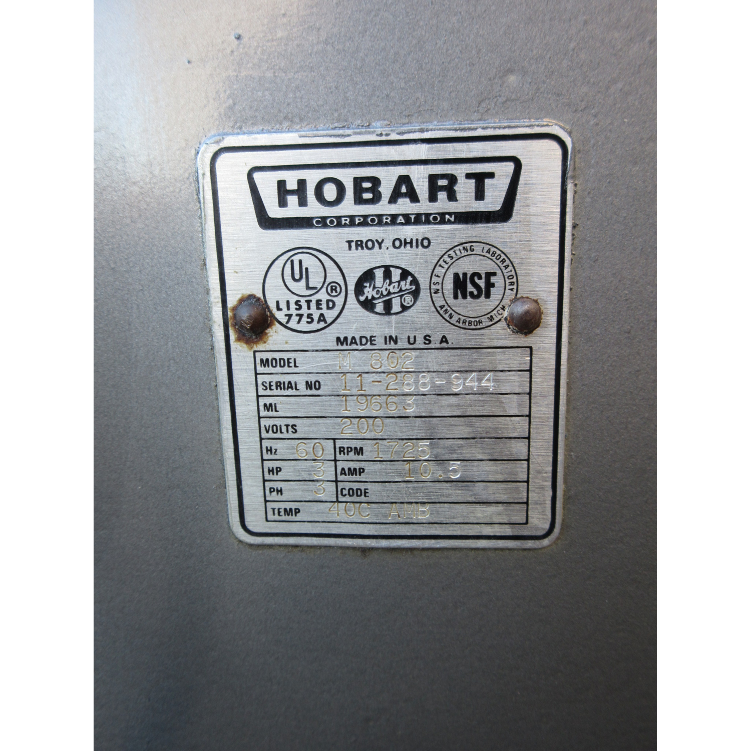 Hobart M802 80 Qt Mixer, Bowl And 2 Attachments Included, Used Excellent Condition image 3