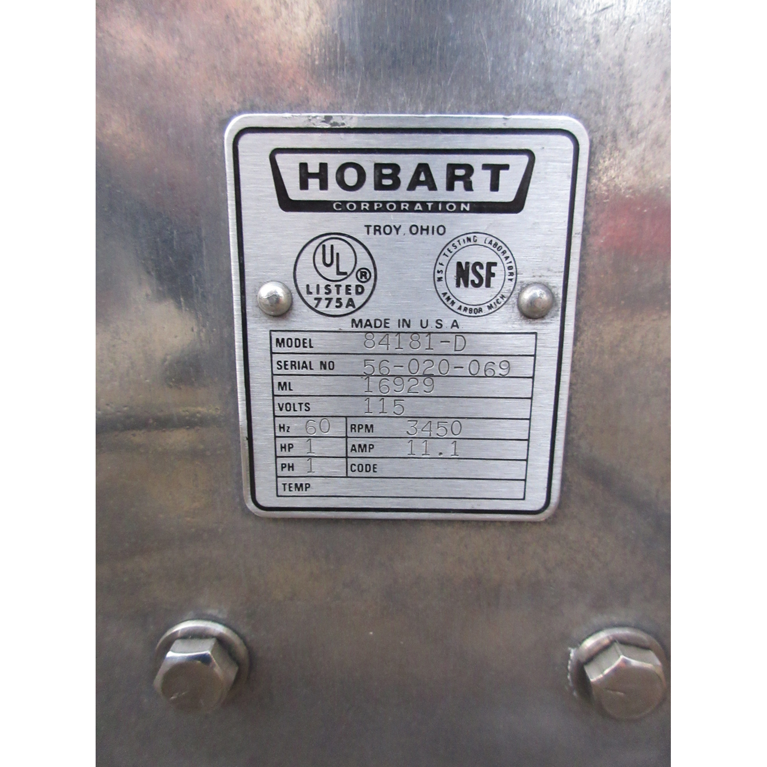 Hobart 84186 Buffalo Chopper, Used Excellent Condition image 4