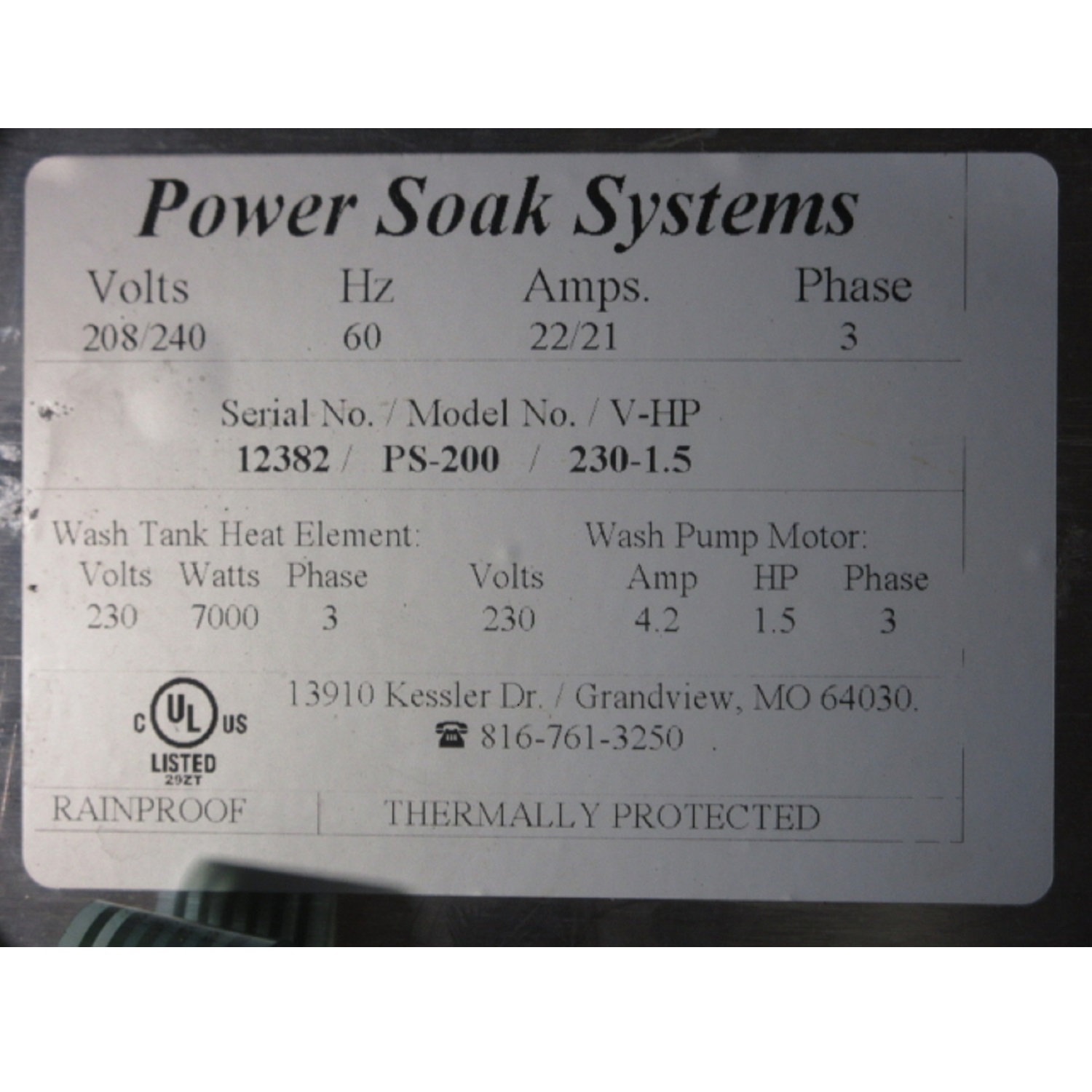 Power Soak Systems PS-200 Continuous Pot & Pan washer, Used Excellent Condition image 8