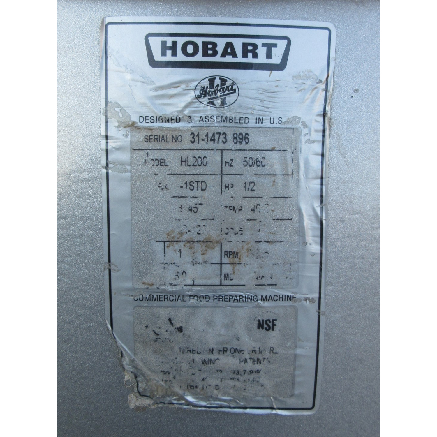 Hobart HL200 20 Qt Legacy Mixer, Bowl And 2 Attachments Included, Used Excellent Condition image 3