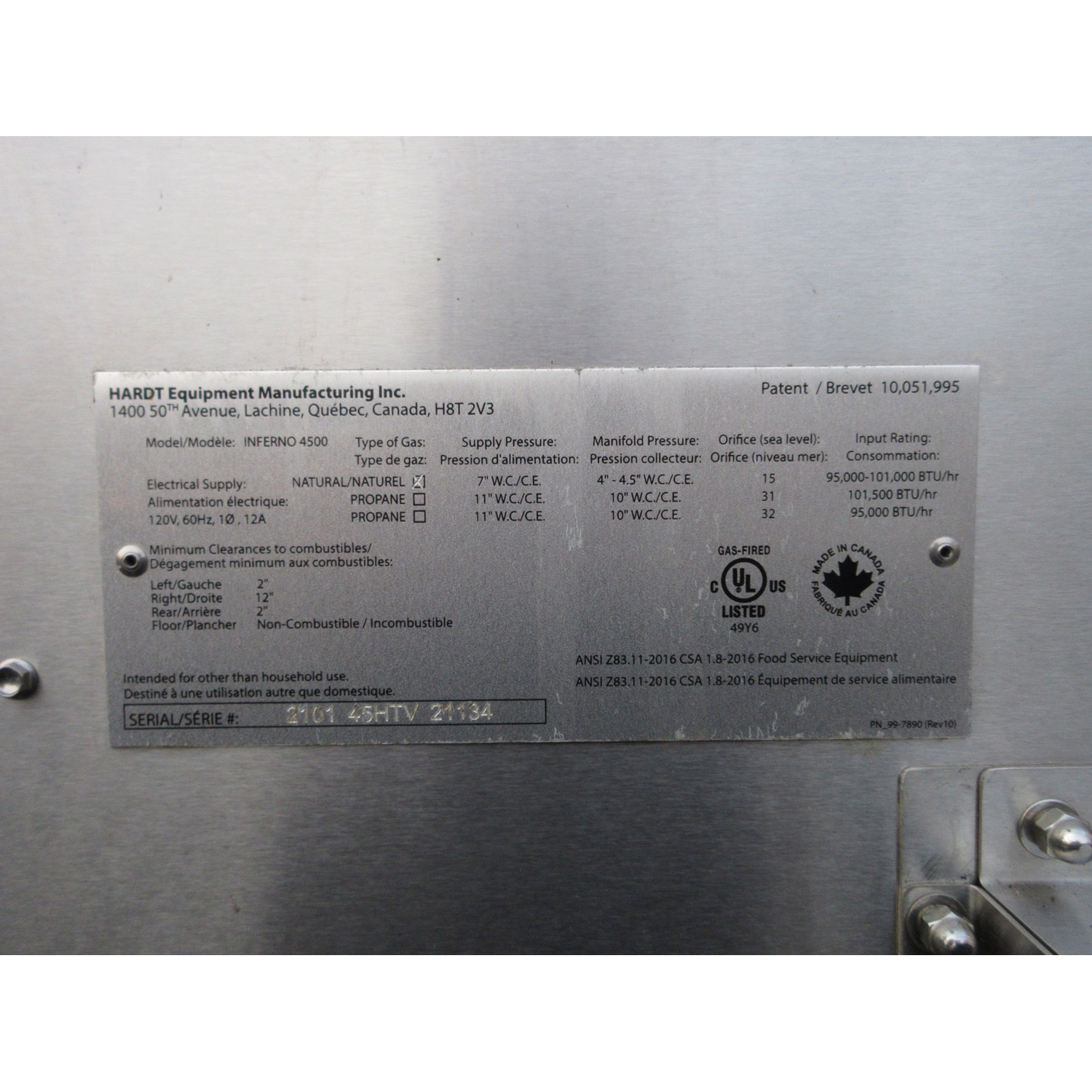 Hardt Inferno 4500 Natural Gas Rotisserie Oven, Used Excellent Condition image 5