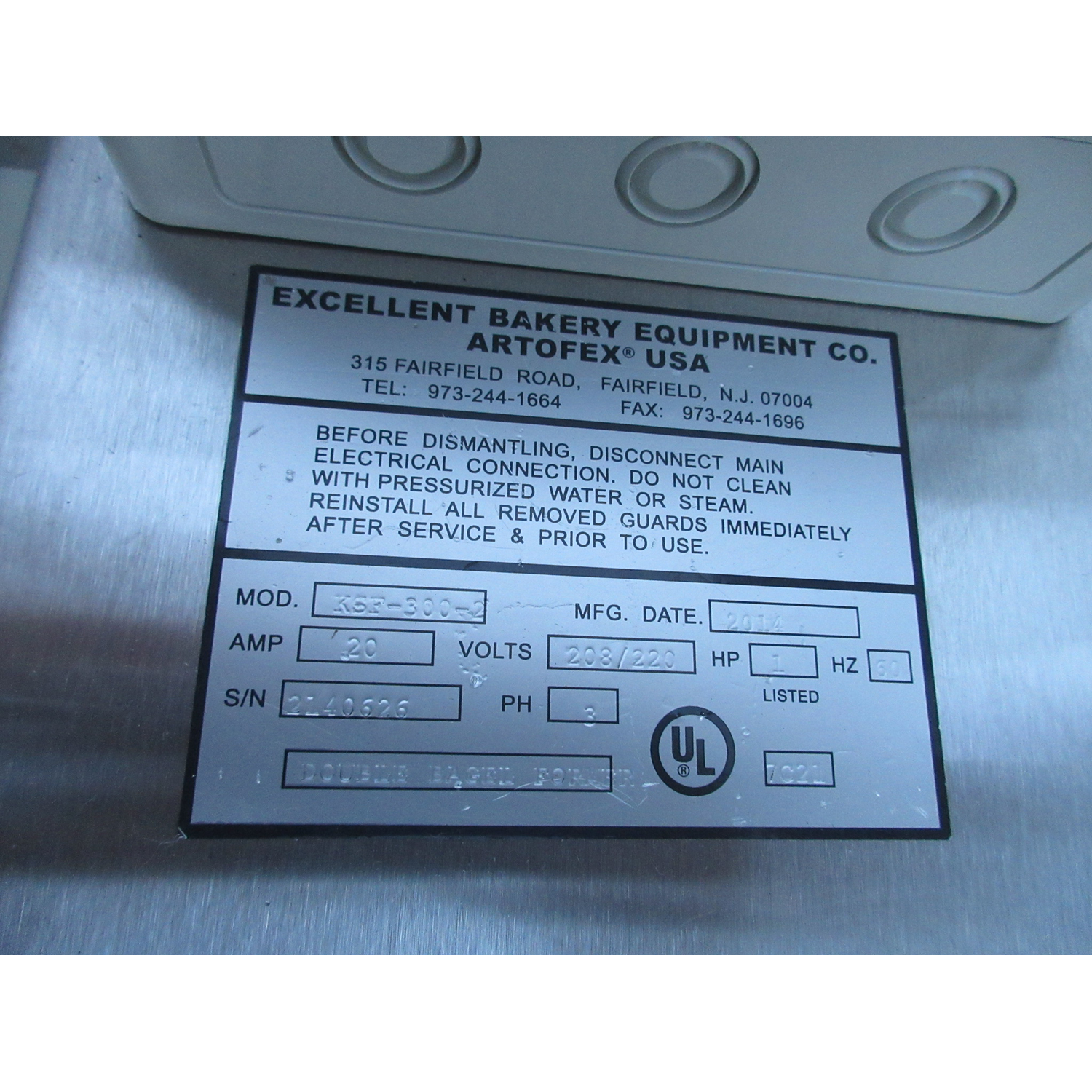 Excellent KSD-100-2 Bagel Divider, KSF-300-2 Double Pass Bagel Former, Used Excellent Condition  image 6