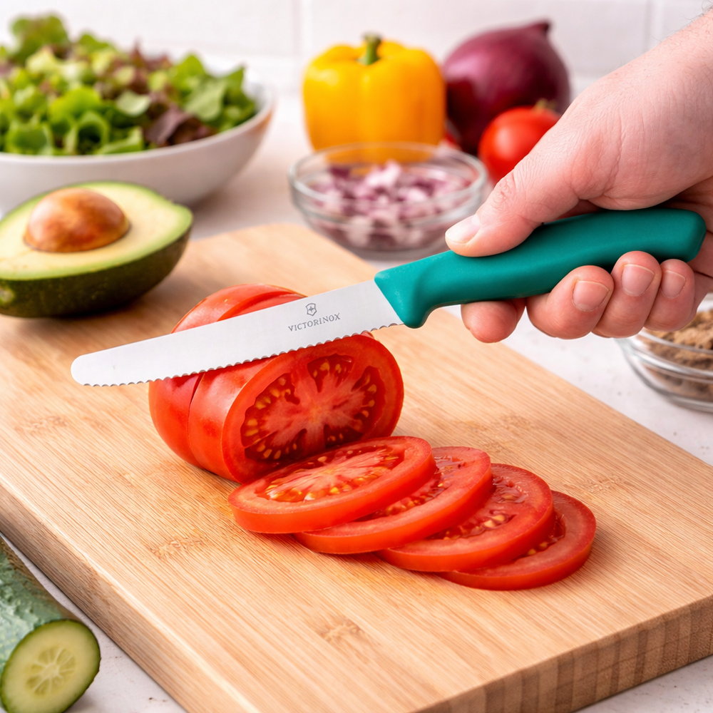 Victorinox Green Serrated Utility Knife, 4-1/2" Blade image 1