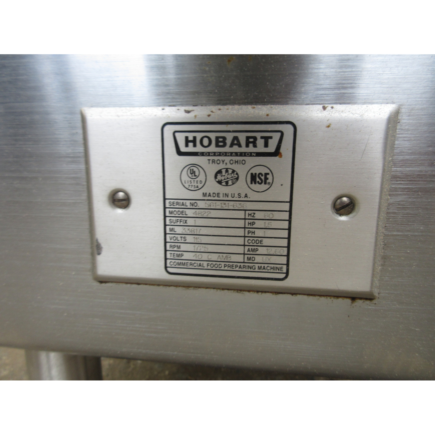 Hobart 4822 Meat Grinder, Used Excellent Condition image 2