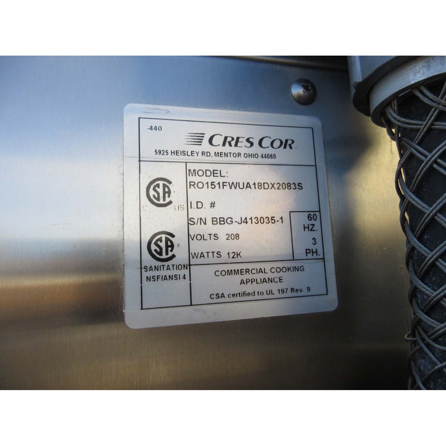Cres Cor RO151FWUA18DX Cook & Hold Convection Oven, Used Excellent Condition image 4
