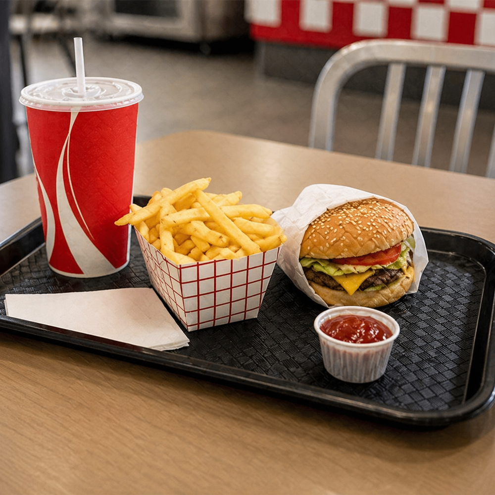 Winco Black High Quality Plastic Cafeteria Tray, 14" x 18" image 1