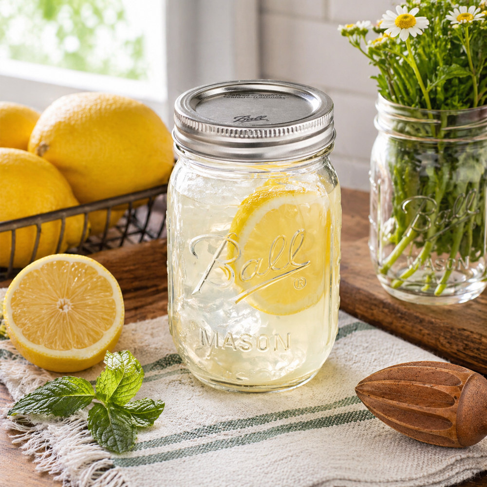 Ball Regular Mouth Glass Mason Jar, 16 oz. - Case of 12 image 2