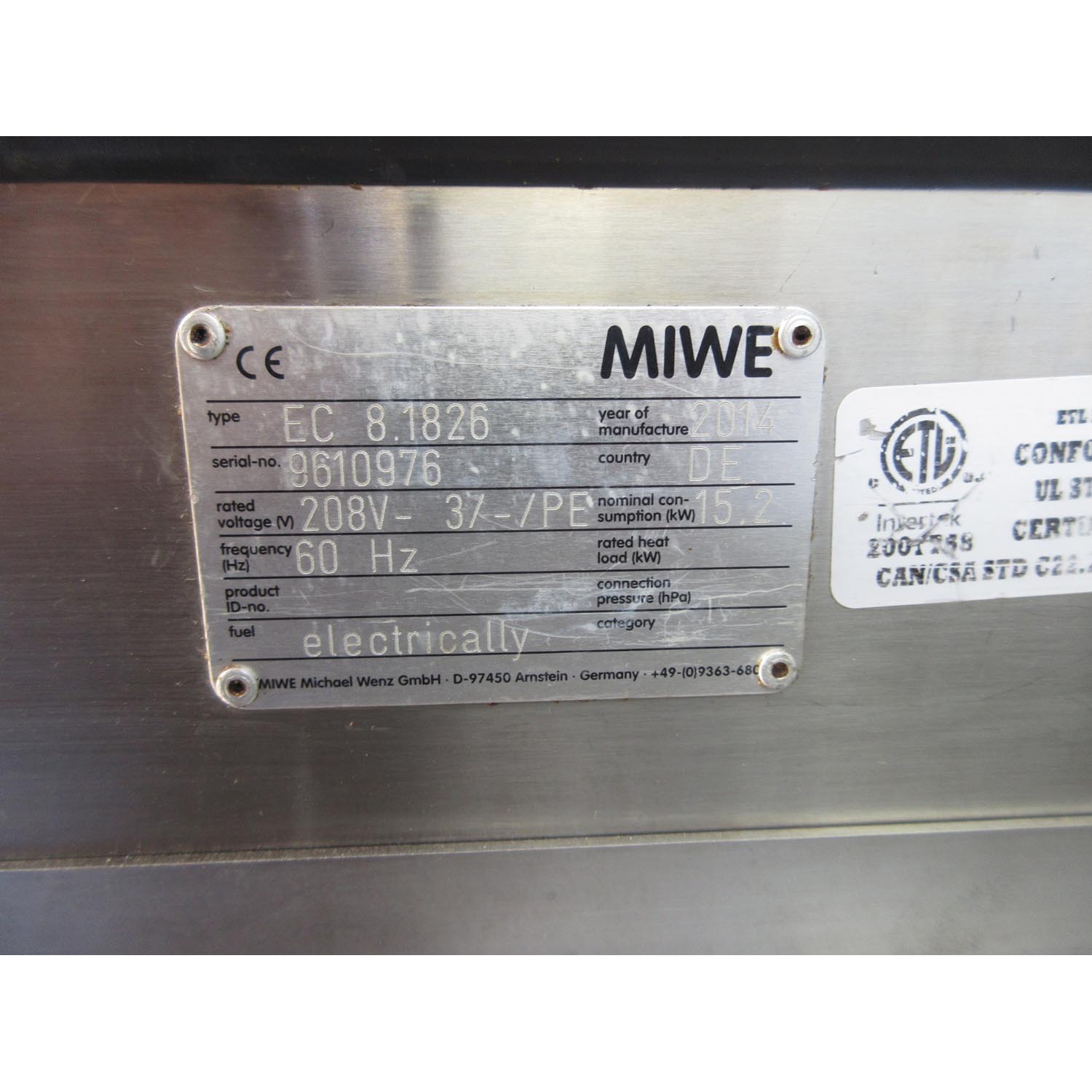 Miwe EC 8.1826 Electric Convection Oven & Proofer, Used Excellent Condition image 7