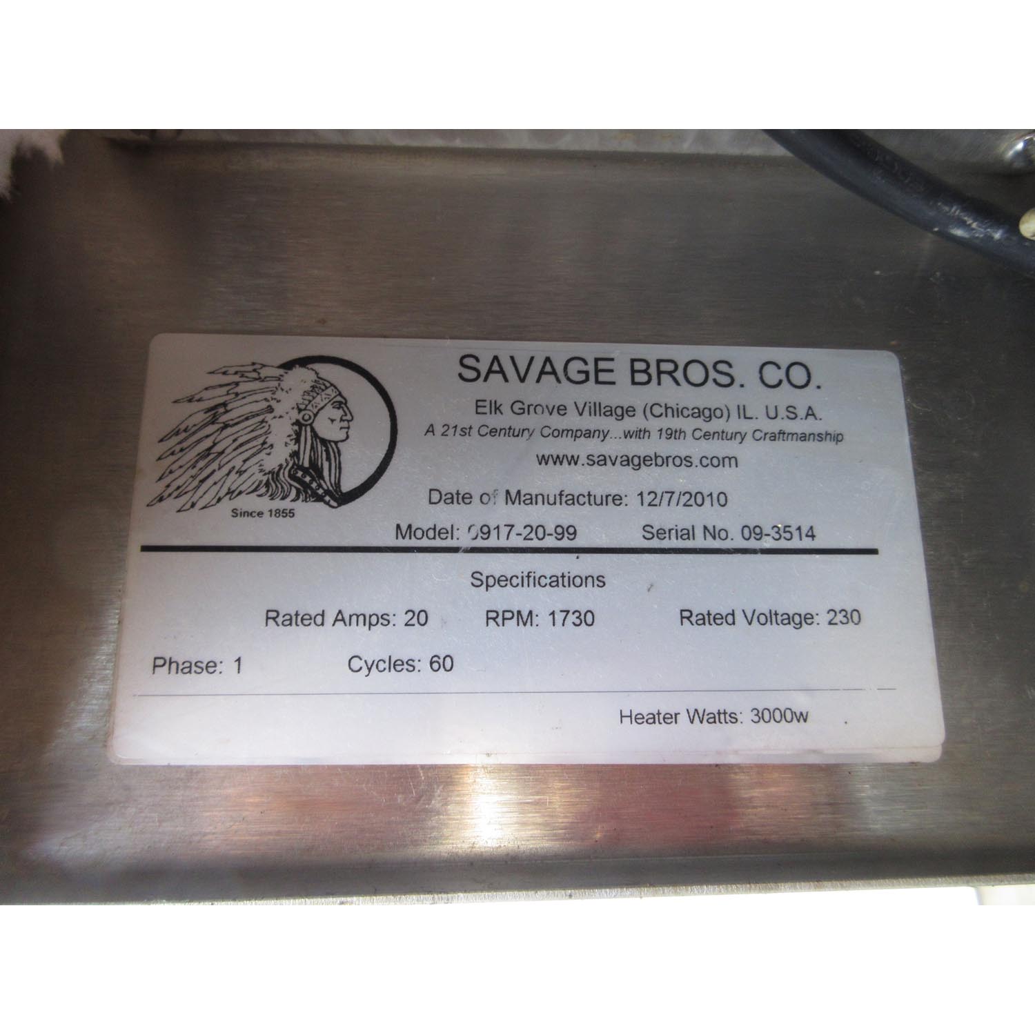 Savage Bros 0917-20-99 Chocolate Melter & Conditioner, Used Excellent Condition image 5