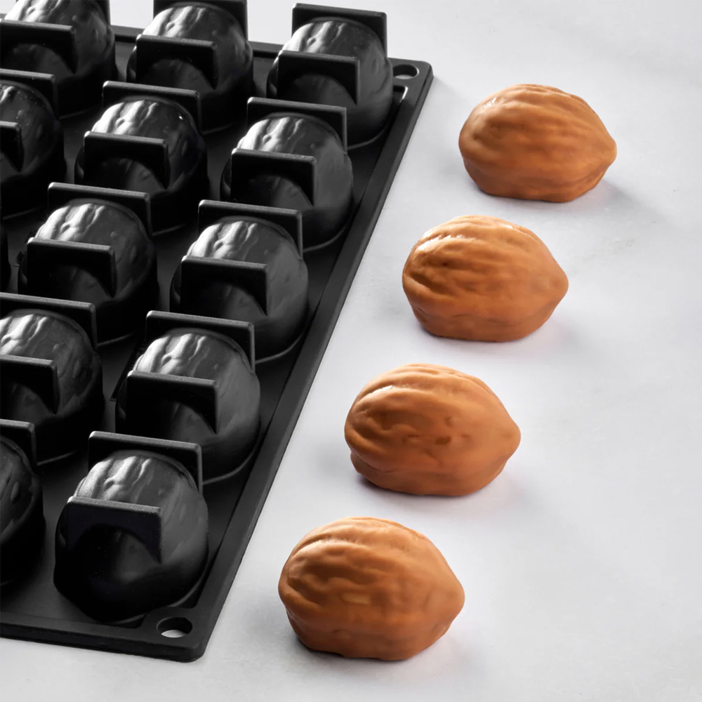 Pavoni Pavoflex PX3232 Walnut Shell Silicone Mold, 20 Cavities image 1