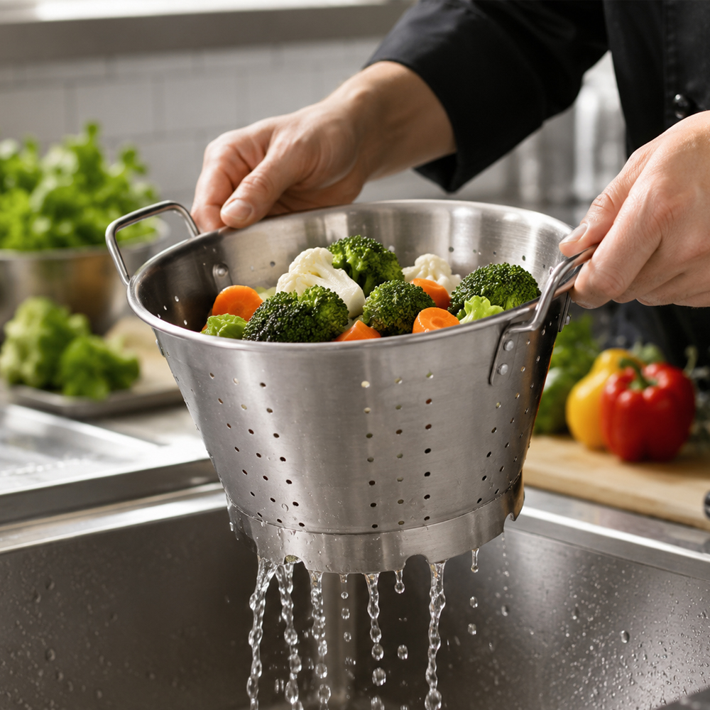 Winco Heavy Duty Stainless Steel Colander, 16 Quart image 1