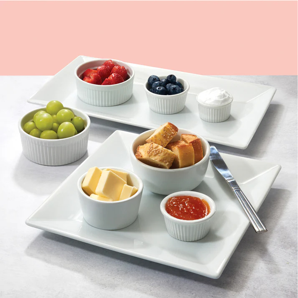 Winco White Porcelain Fluted Ramekin, 8 oz. - Case of 36 image 1