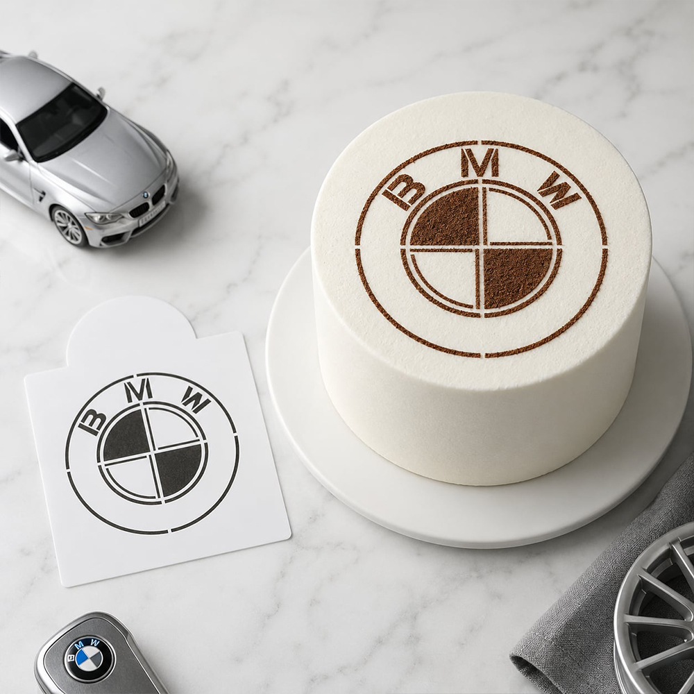 O'Creme BMW Cake Decorating Stencil image 1