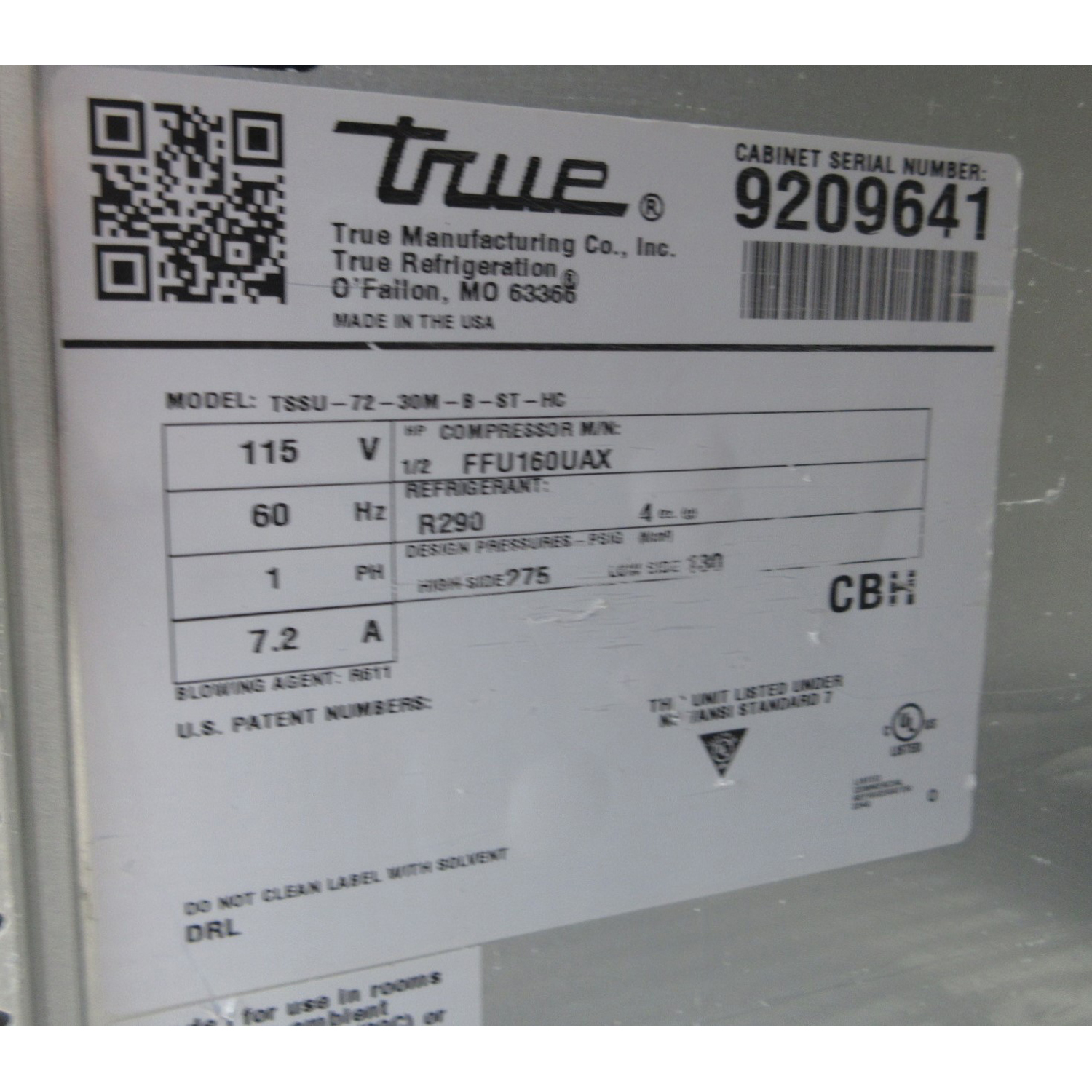 True TSSU-72-30M-B-ST-HC Refrigerated Sandwich Prep Table, Used Excellent Condition image 6