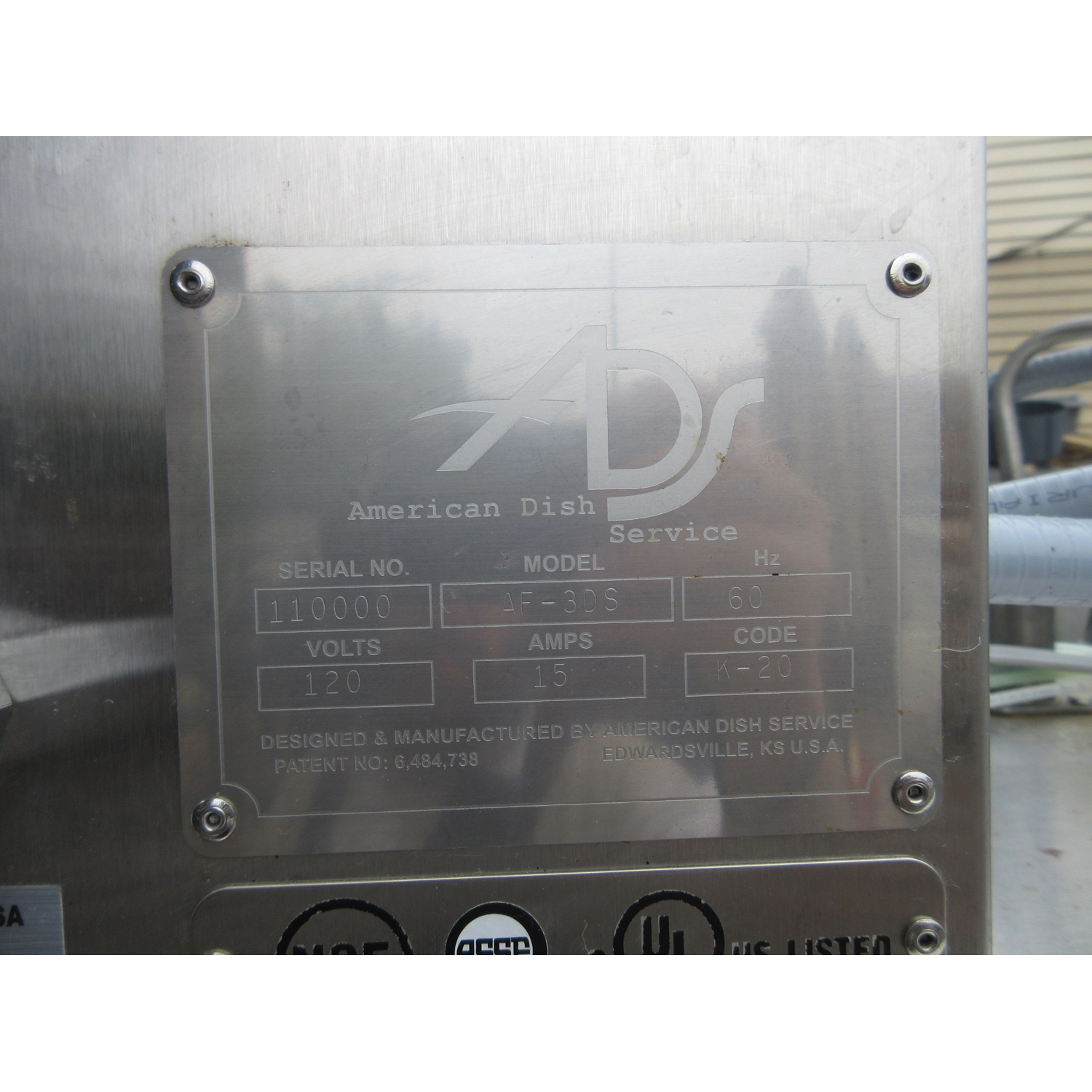 American Dish Service AF-3D-S 25 Inch Door Type Dishwasher Low Temp Chemical Sanitizing with Straight-thru Design, Used Excellent Condition image 7