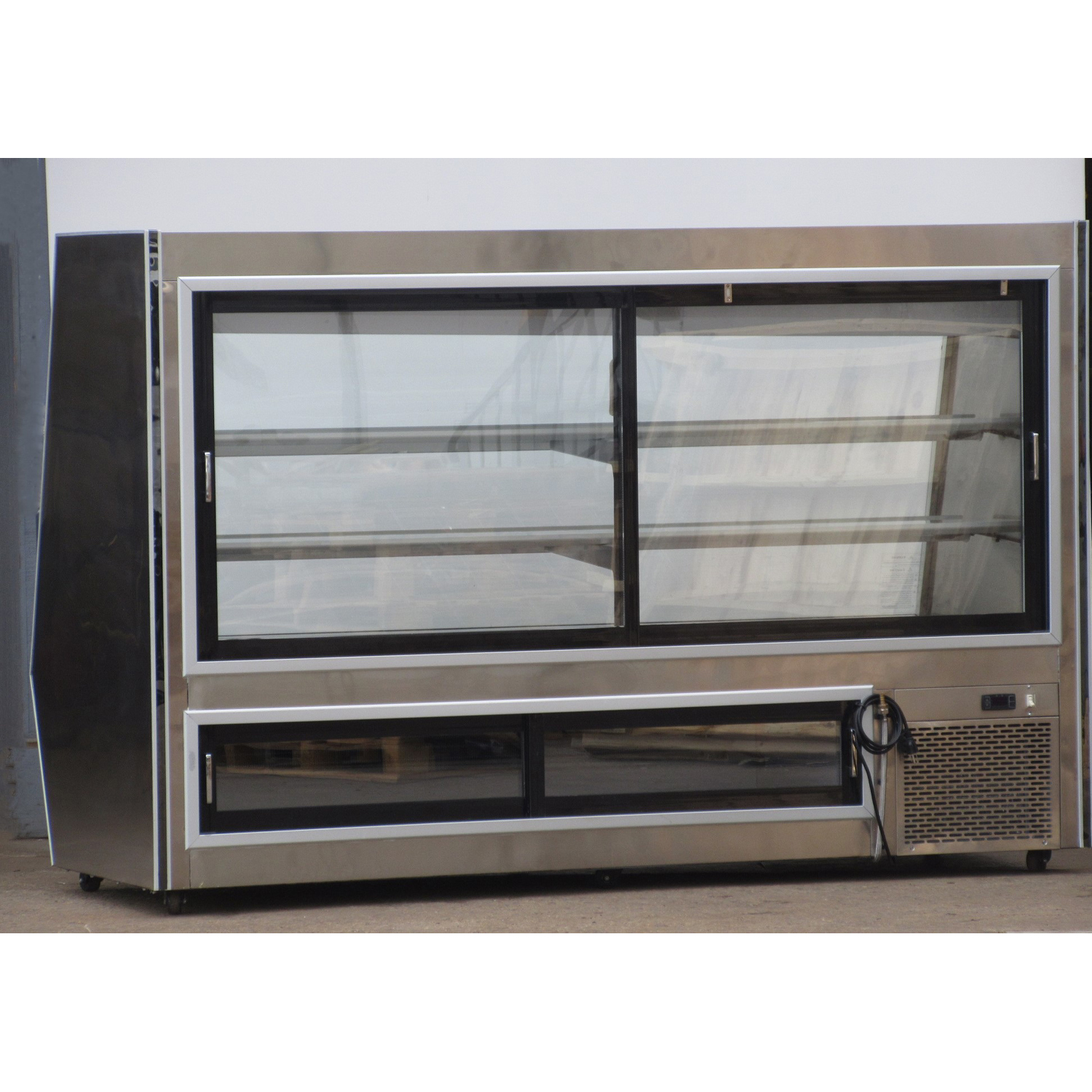 Coldline HDL84 84 Refrigerated Slanted Glass High Meat Deli Case with Rear Storage, Used Excellent Condition image 2