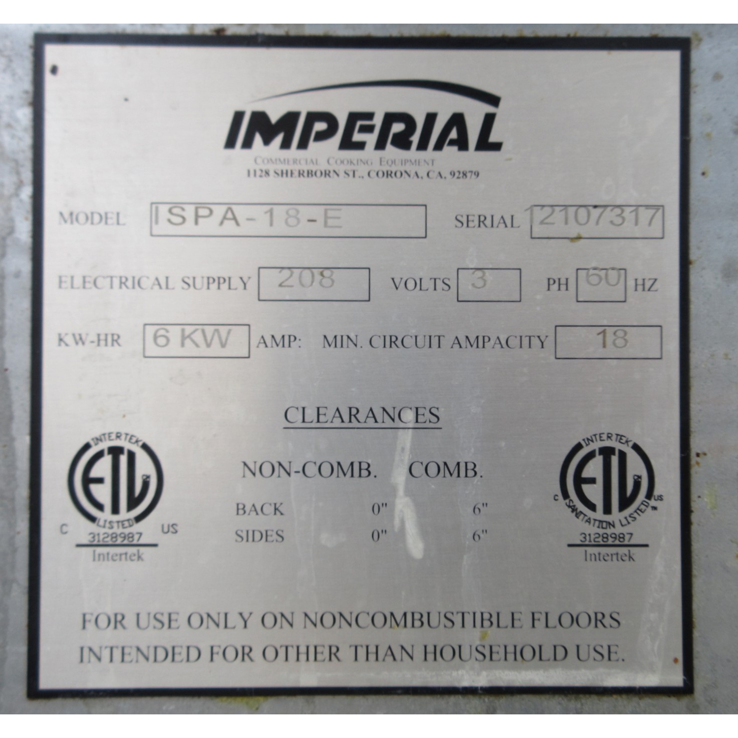 Imperial ISPA-18-E Electric Stock Pot Range, Used Excellent Condition image 3