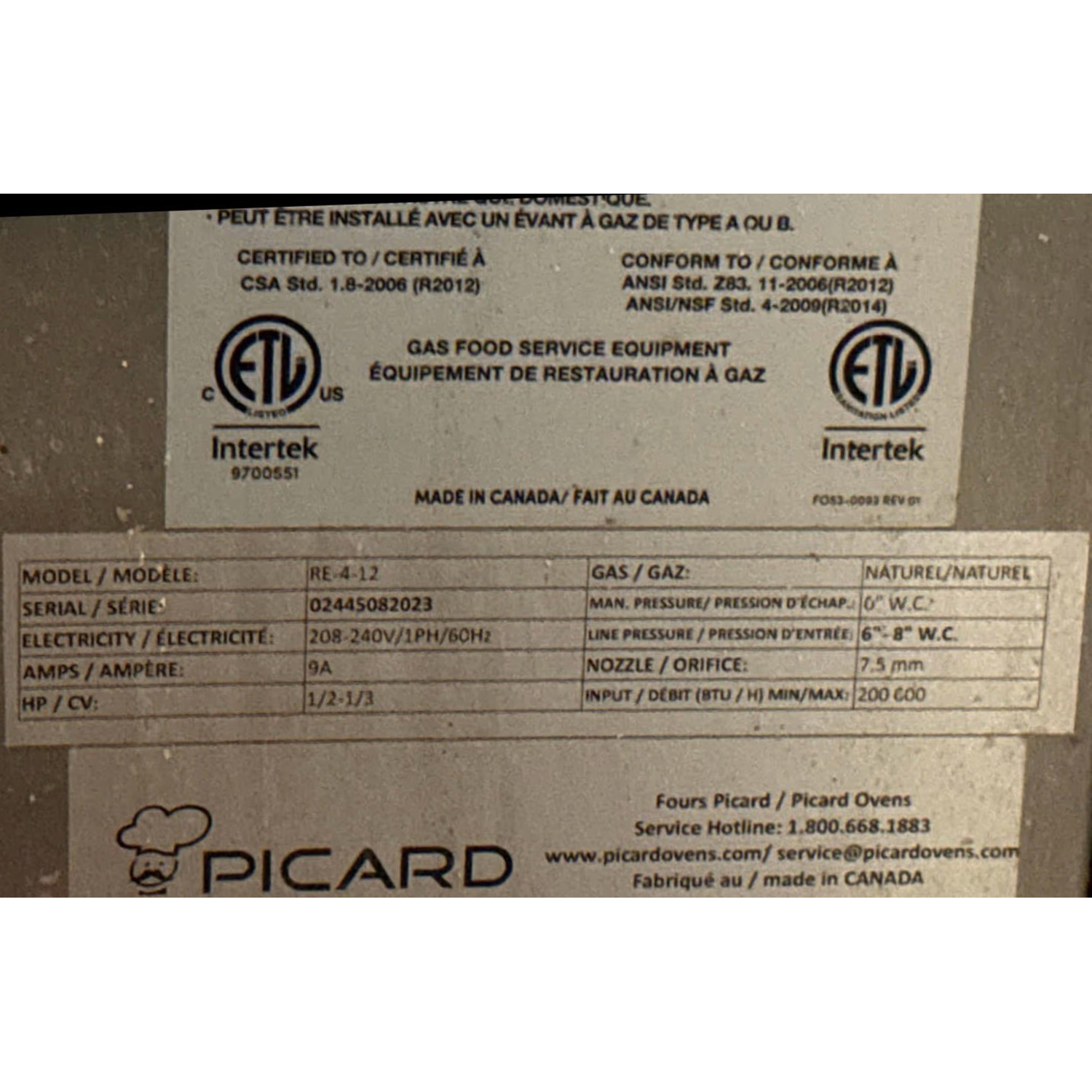 Picard RE-4-12 Revolution Oven, Used Excellent Condition image 6