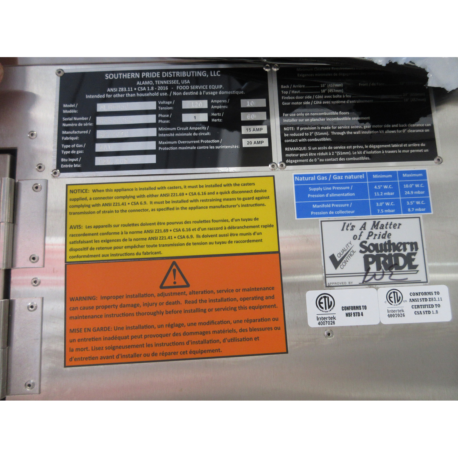 Southern Pride MLR-850 Stainless Steel Gas Rotisserie Smoker, Used Excellent Condition image 9
