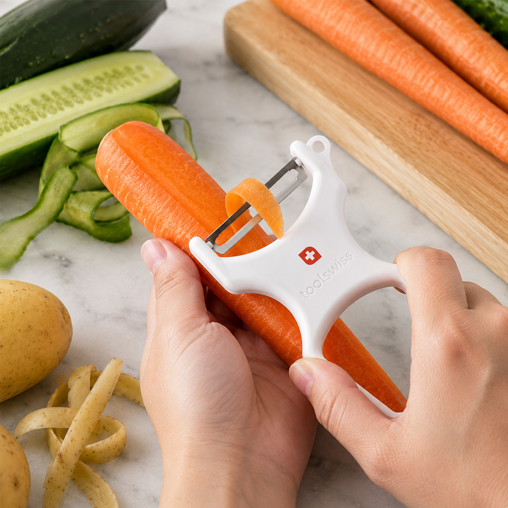 Toolswiss Classinox White Vegetable Peeler image 1