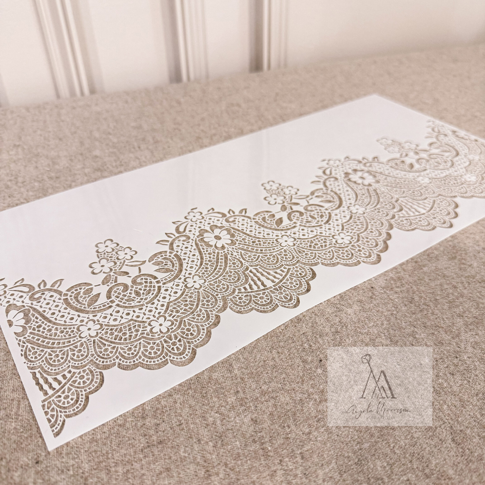 Angela Morrison Bridal Rosette Veil Stencil image 1