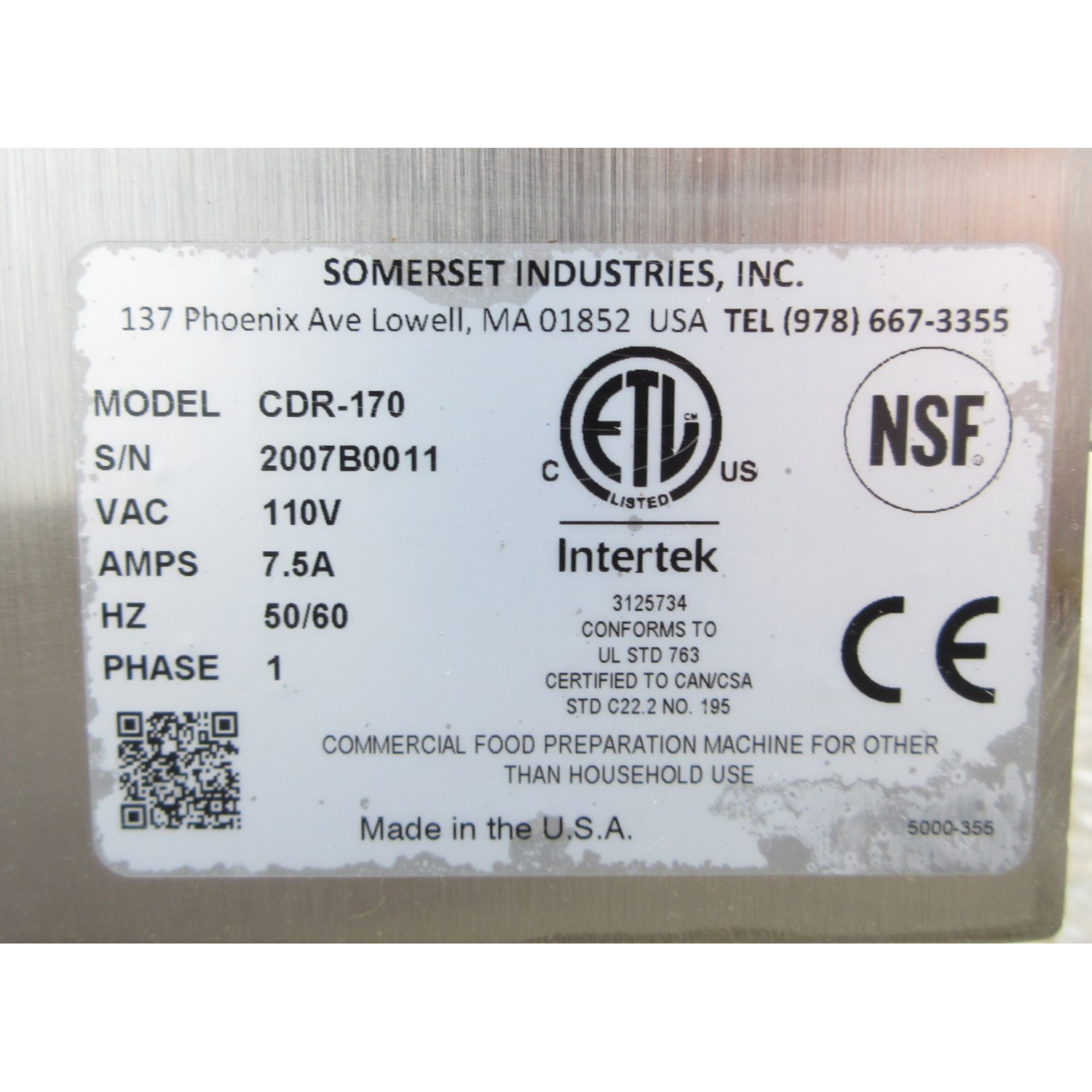 Somerset CDR-170 Commercial Countertop Dough Moulder, Used Excellent Condition image 3