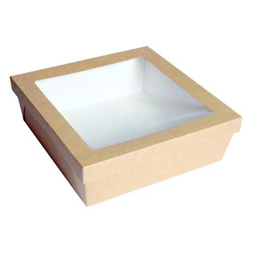 PacknWood Disposable Kray Takeout Box, Brown Size: 9.8" x 9.8" x 2" High - Case Of 100 image 13