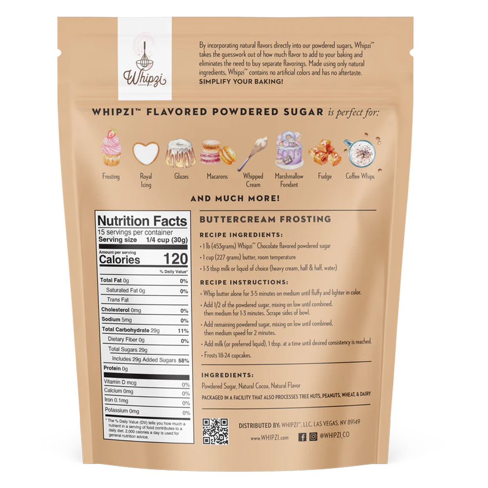 Whipzi Chocolate Flavor Powdered Sugar, 16 oz. image 1