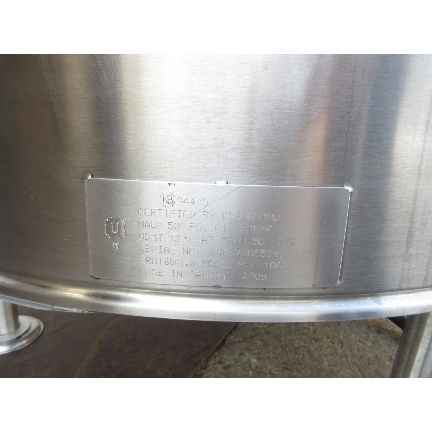 Cleveland KEL-100 100 Gallon Stationary Electric Kettle, Used Excellent Condition image 5