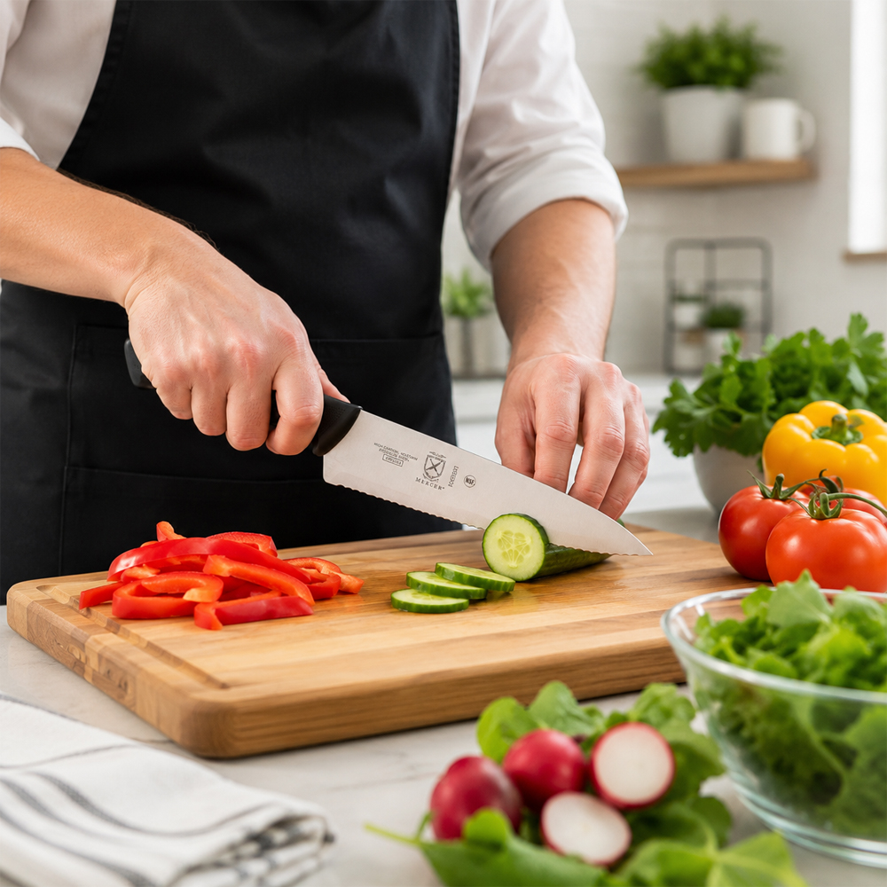Mercer Culinary Millennia Wavy Edge Chef's Knife, 7.5" blade image 1