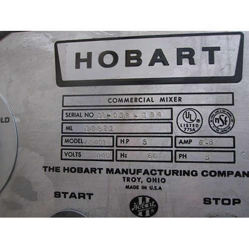 Hobart 140 qt Mixer Model V-1401, Used Good Condition image 4