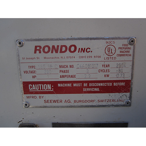Rondo Sheeter Model # SSO 68C Used Great Condition  image 6