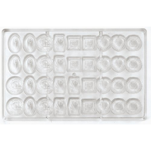 Polycarbonate Chocolate Mold Assorted 36 Cavities Polycarbonate
